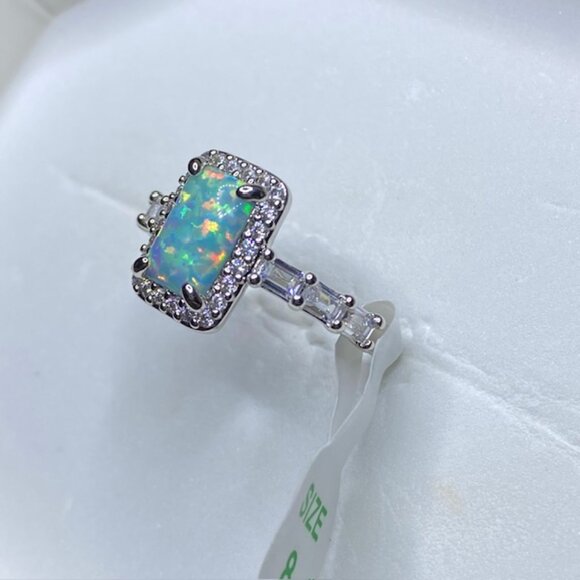 Green Fire Opal Ring RBP6594 Always the Romantic Size 8 - Picture 3 of 5